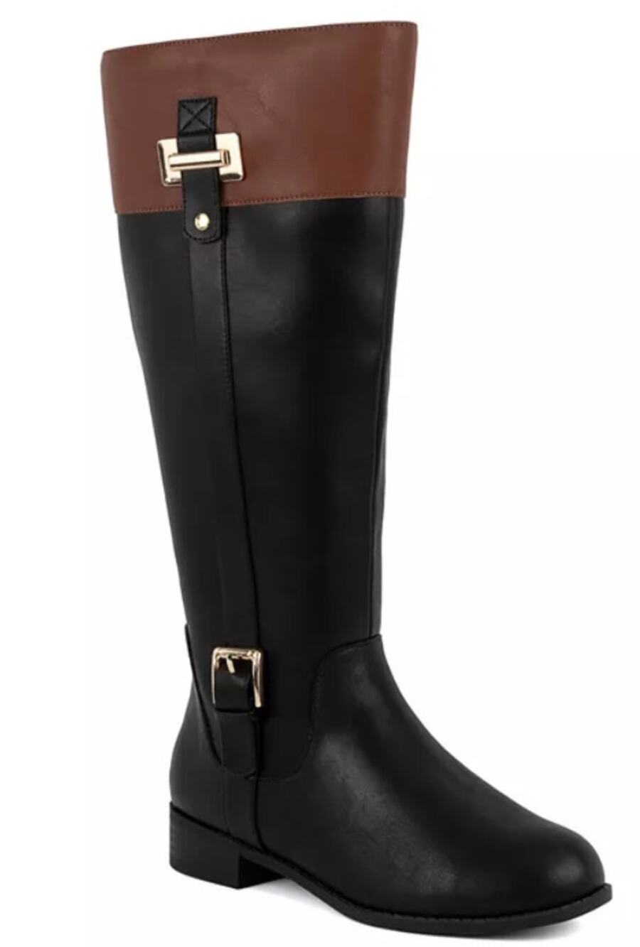 Jones New York Boots Women's Size 6.5 Black JNY-LEODENN Knee High Riding Buckle